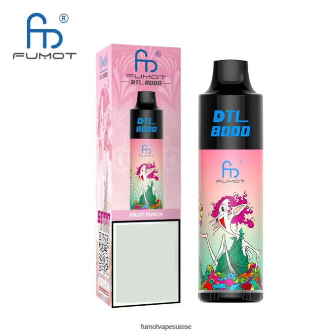 Fumot DTL Stylo vape jetable 8000 - 16 ml (1 pièce) 24LD414 menthe cassis - Fumot Vape Nicotine