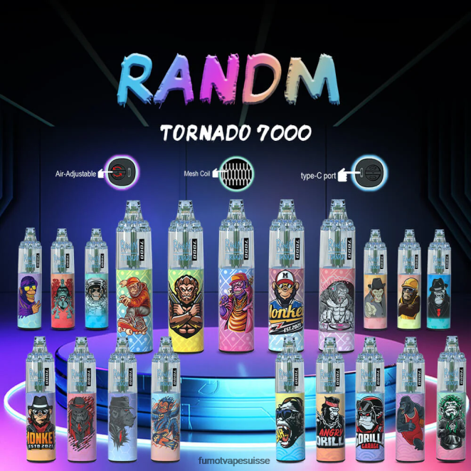 Fumot Tornado Stylo vape jetable 14 ml (1 pièce) 7000 24LD105 limonade aux fraises et à la pastèque - Fumot Vape Suisse