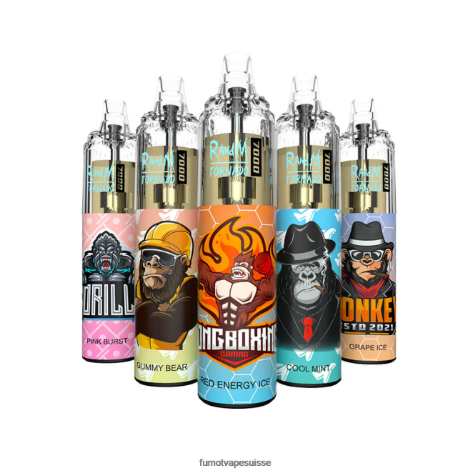 Fumot Tornado Stylo vape jetable 14 ml 7000 (1 pièce) 24LD55 explosion de pommes et de baies - Fumot Vape Suisse